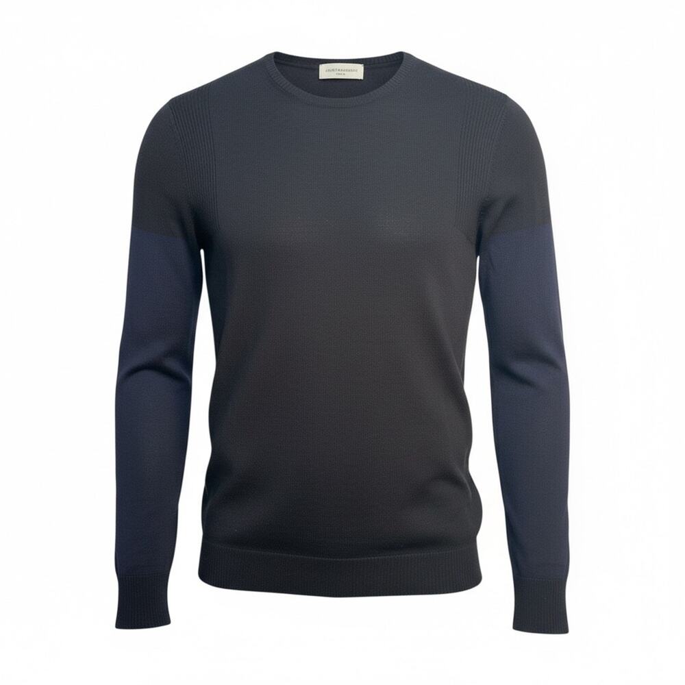 Pièce D’Anarchive Paris Archival Silk Knit Sweater Top Sz S Black / Navy Sleeves